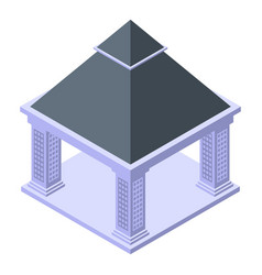 Stone Gazebo Icon Isometric Style