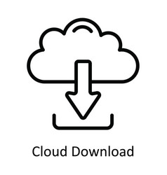 Cloud Download Outline Icon Design Illust