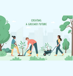 Environmental Care Poster People Planting Trees