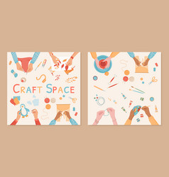 Flat Handmade Craftwork Art Class Background