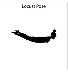 Locust Pose Yoga Workout Silhouette Healthy