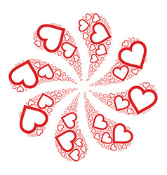 Contour Heart Icon Swirl Flower Cluster