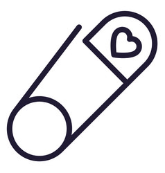 Heart Safety Pin Stroke Icon