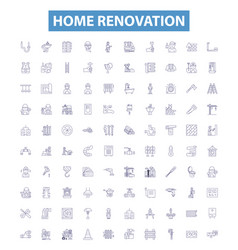 Home Renovation Line Icons Signs Set Renovate