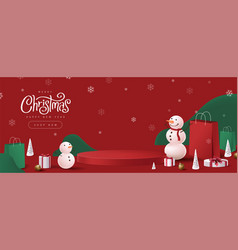 Merry Christmas Banner With Product Display