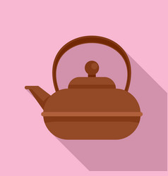 Aromatic Tea Pot Icon Flat Style