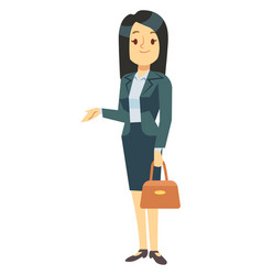 Business Woman With Suitcase Going On Meeting