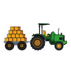 Farm Truck With Hay Bales Load