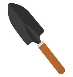 Hand Shovel With Wooden Handle On A White