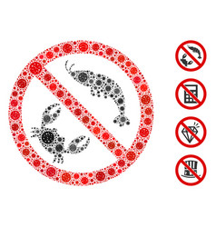 No Seafood Mosaic Covid19 Virus Icons