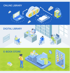 Online Library Isometric Banners