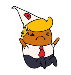 Cartoon Kawaii Man In Dunce Hat