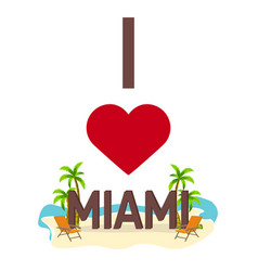 I Love Miami Travel Palm Summer Lounge Chair