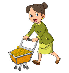 Mother Is Carrying Trolley With Full Of Bitcoins