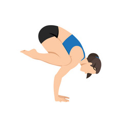 Woman Doing Crow Pose Bakasana Exercise