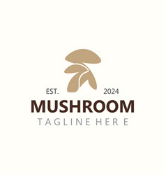 Mushroom Botanical Logo Modern And Simple Stamp