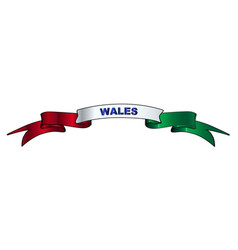 Welsh Flag Red And Green Ribbon Banner