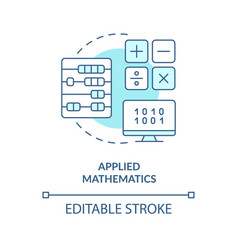 Applied Mathematics Turquoise Concept Icon