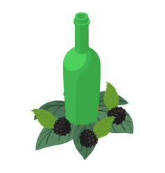 Blackberry Drink Icon Isometric Green