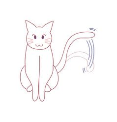 White Cute Cat Wagging Their Tail