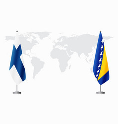 Finland And Bosnia And Herzegovina Flags