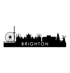 Brighton Uk Skyline Silhouette Black Brighton