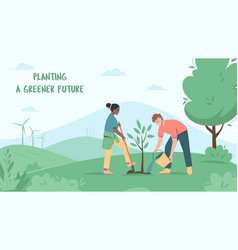 Environmental Care Poster People Planting Trees