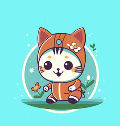 Funny Kawaii Cat Running