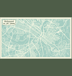 Richmond Virginia Usa City Map In Retro Style