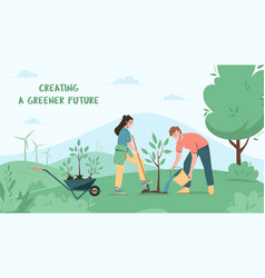 Environmental Care Poster People Planting Trees