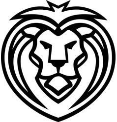 Lion Logo In Black And White Over White