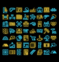 Diy Repair Icons Set Neon