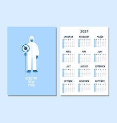 Happy Healthy New Year 2021 Calendar A4 Format