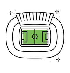 Isolated Colored Soccer Stadium Icon Aerial View