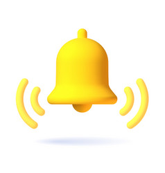 Realistic 3d Notification Yellow Bell Icon