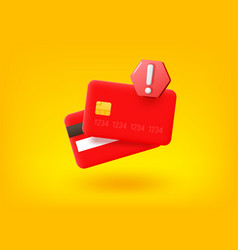 Banking Plastic Card With Exclamation Point 3d