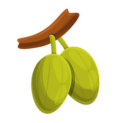 Cutted Shea Tree Green Nut Icon Cartoon Style