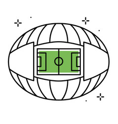 Isolated Colored Soccer Stadium Icon Aerial View