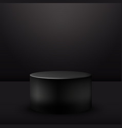 Realistic Black Studio Dark Cylinder Podium