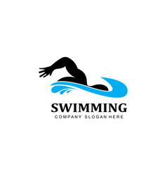 Swimming Pool Logo Icon Swimmer Athlete Concept