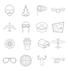 Aviation Icon Set Outline