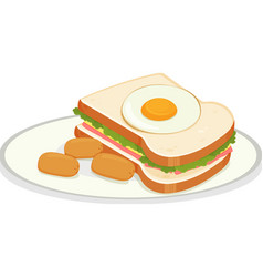 Breakfast Set With Sandwich And Egg