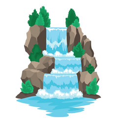 Cartoon River Cascade Waterfall Landscape