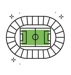 Isolated Colored Soccer Stadium Icon Aerial View