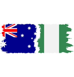 Nigeria And Australia Grunge Flags Connection