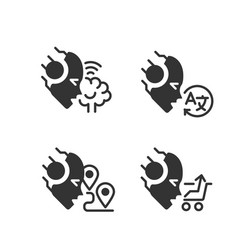 Machine Learning Usage Black Linear Glyph Icons