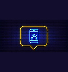 Smartphone Audit Or Statistics Line Icon Neon