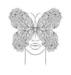 Butterfly And Woman Face