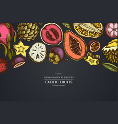 Design On Dark Background With Papaya Guava