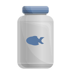 Fish Food Jar Icon Cartoon Style